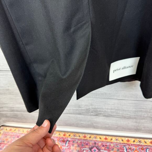 Privé Alliance Women's Black Wool Blend Longline Coat Size XS - Picture 7 of 11